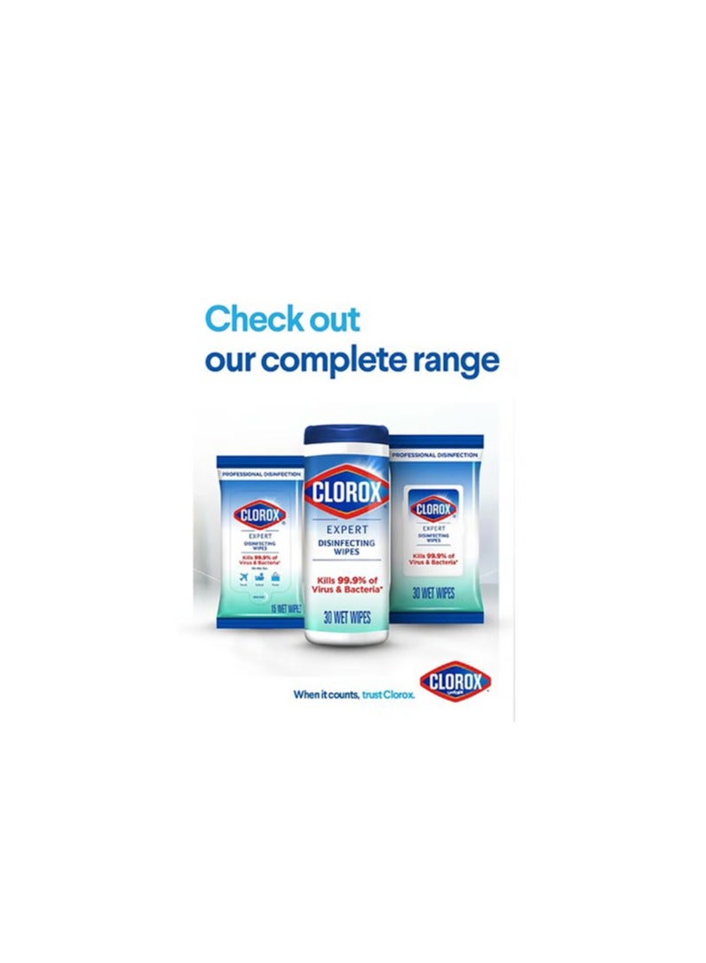 Clorox Expert Disinfecting Wipes Fresh Scent With Moisture Lock Lid, Multi-Surface Bleach Free Cleaning Wipes, 30 Wet Wipes, Bundle Pack of 3 Special Offer White  - Image 4