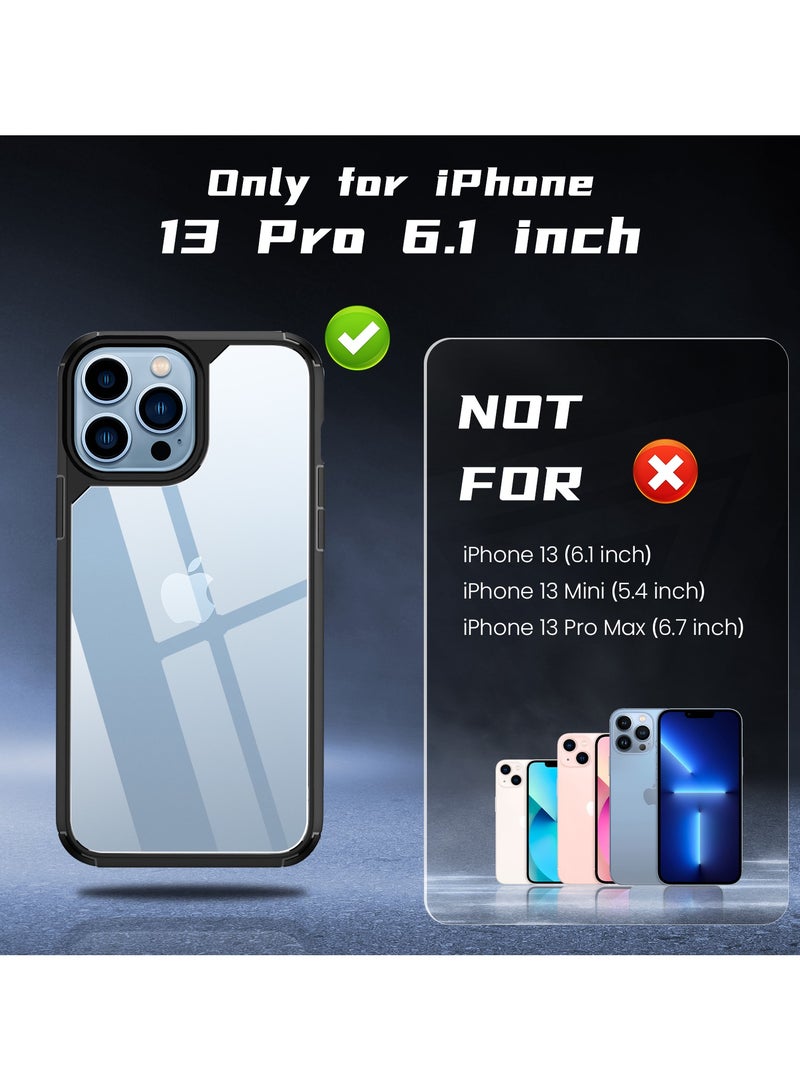 UCHUANG iPhone 13 Pro Case Clear Cover Ultra Thin Silicone Shockproof Hard Back Cases Transparent Protective Slim Phone Case for Apple iPhone 13 Pro 6.1 inch - Black - Image 4