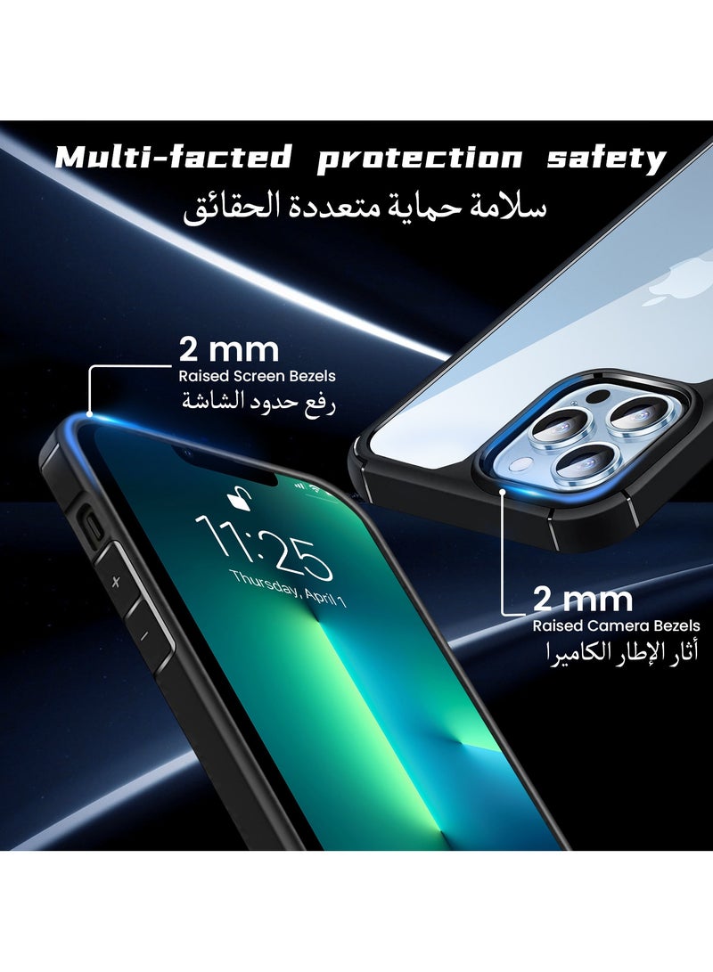 UCHUANG iPhone 13 Pro Case Clear Cover Ultra Thin Silicone Shockproof Hard Back Cases Transparent Protective Slim Phone Case for Apple iPhone 13 Pro 6.1 inch - Black - Image 5