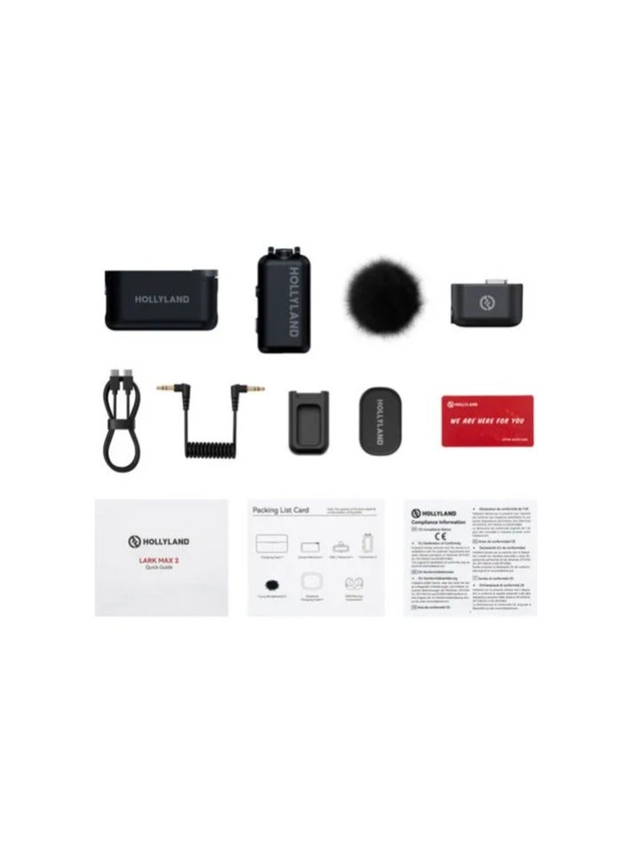 Hollyland LARK MAX 2 Solo – Wireless Microphone System for Cameras – 32-Bit Float Audio, Noise Cancellation, Timecode, 11-Hour Battery - Image 2
