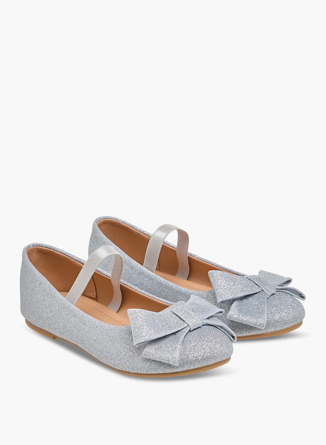 Flora Bella By Shoexpress Girls Bow Embellished Ballerina Shoes With Elasticated Strap - Image 1
