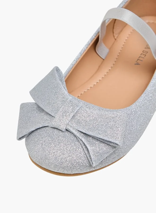 Flora Bella By Shoexpress Girls Bow Embellished Ballerina Shoes With Elasticated Strap