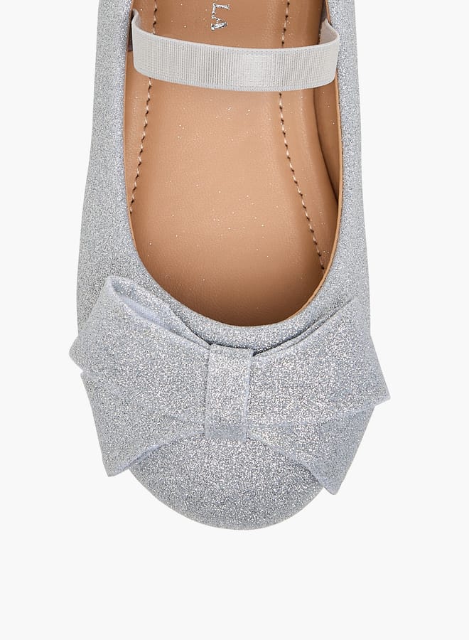 Flora Bella By Shoexpress Girls Bow Embellished Ballerina Shoes With Elasticated Strap - Image 4