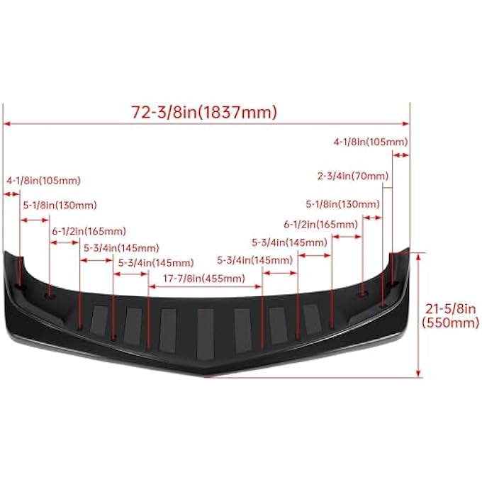 HECASA Front Bumper Lip Compatible with 2014-2015 Chevy Camaro SS/Z28 Under Chin Spoiler Splitter PP Plastic Unpainted Black - Image 4