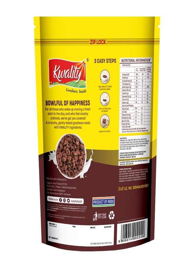 Kwality Choco Flakes 375g | Made with Whole Wheat | Zero% Maida, Source of Protein | Fibre, Richness of Chocolate - Image 2