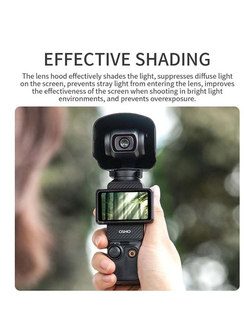 Camera Sunshade for DJI Osmo Pocket 3, Gimbal Lens Hood with Protective Cover Set for DJI Osmo Pocket 3, Gimbal Camera Accessories for DJI Osmo Pocket 3, Black - Image 4