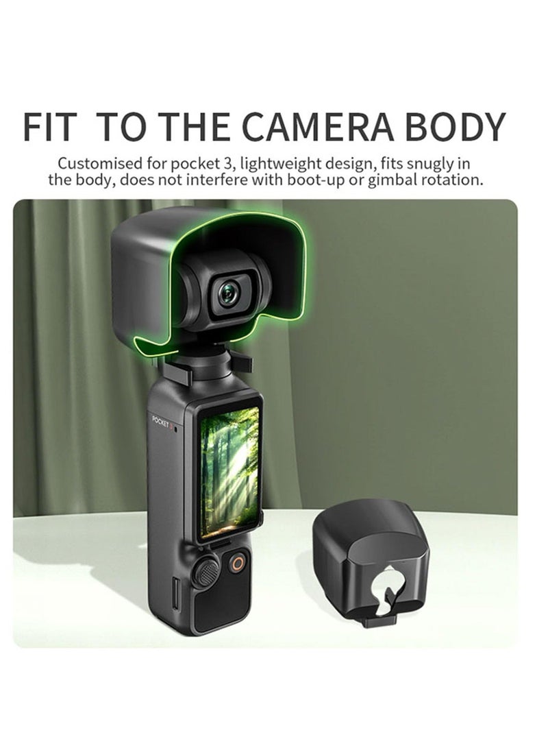 Camera Sunshade for DJI Osmo Pocket 3, Gimbal Lens Hood with Protective Cover Set for DJI Osmo Pocket 3, Gimbal Camera Accessories for DJI Osmo Pocket 3, Black - Image 3