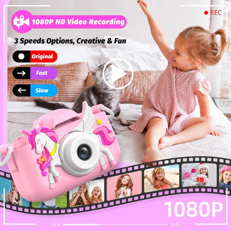 masterbee Kids Camera Toy, masterbee Children Camera Toys for Kid Age 3-12, Christmas/Birthday Gifts for Girls, 1080P HD Video Kids Digital Camera, Gift for 3 4 5 6 7 8 9 10 11 12 Year Old Girl - Image 4