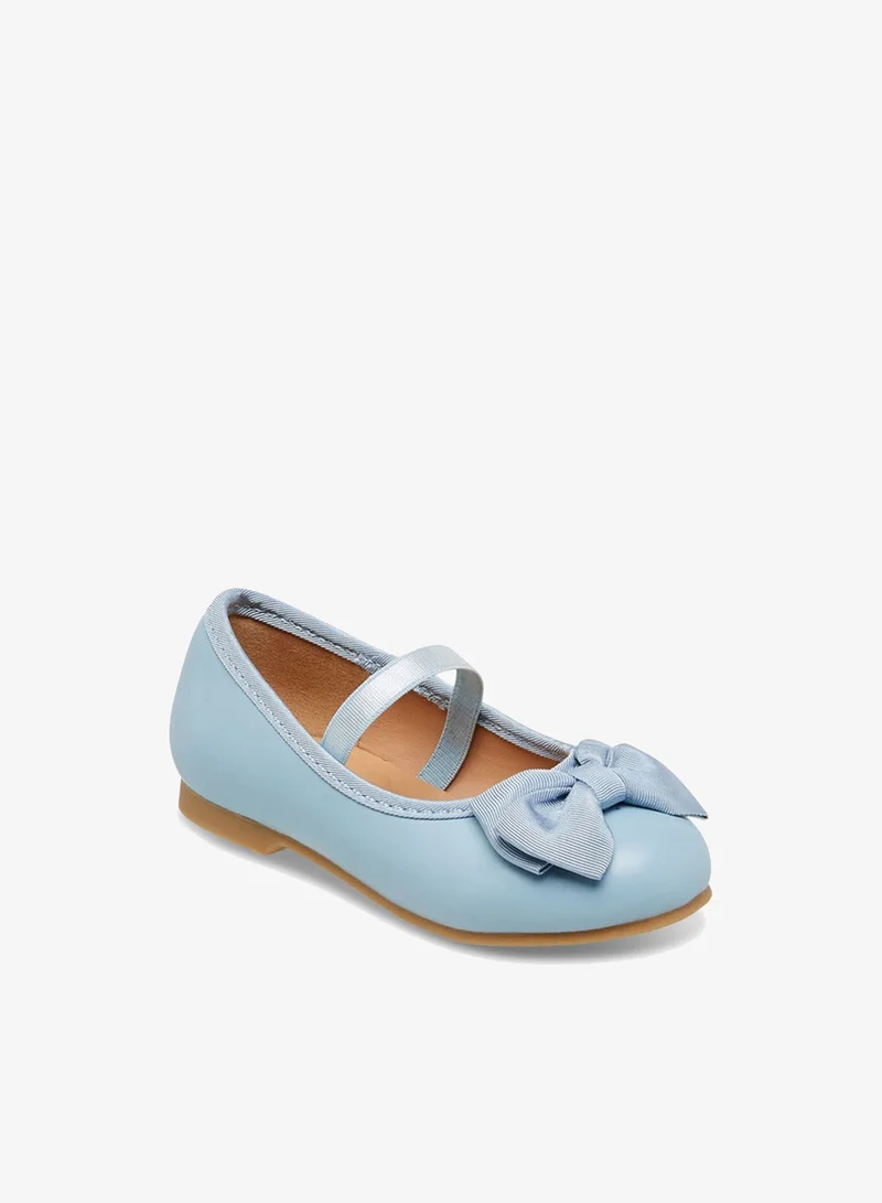 JUNIORS Bow Embellished Ballerina Shoes with Elasticated Strap