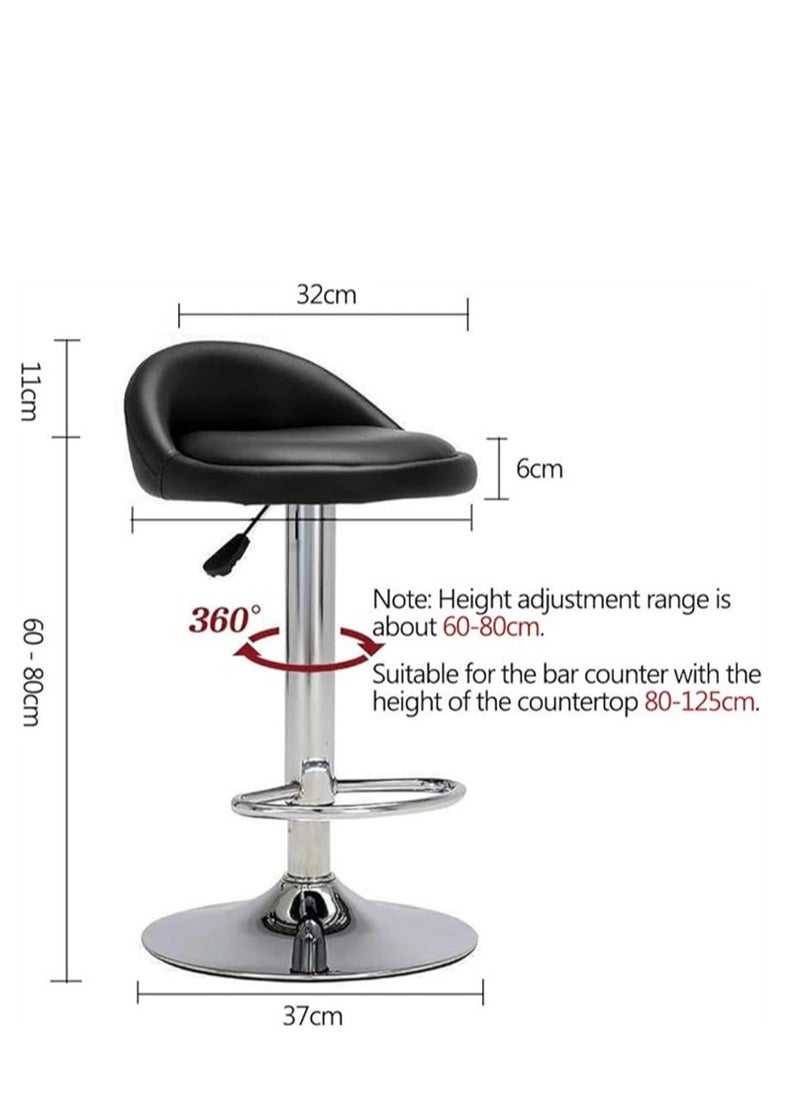 Generic Round Bar Chair, Bar Stool with Back Rest Height Adjustable Swivel Pub  - Image 4