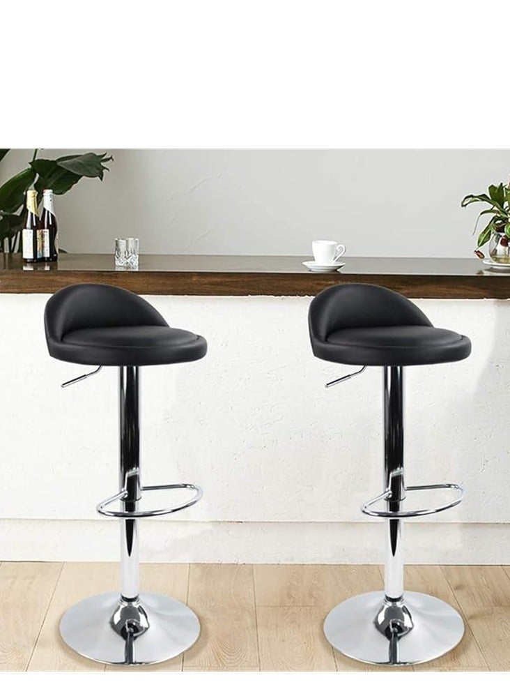 Round Bar Chair, Bar Stool with Back Rest Height Adjustable Swivel Pub - Image 5