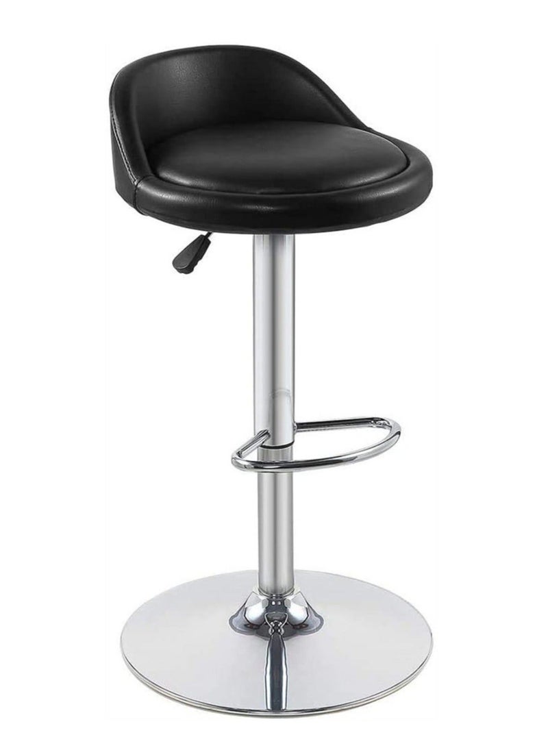Round Bar Chair, Bar Stool with Back Rest Height Adjustable Swivel Pub - Image 1
