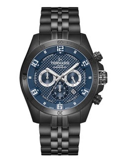 Tornado CELESTIA CHRONO Men's Japan Quartz Movement Watch, Chronograph Display and Solid Stainless Steel Strap - T3149B-BBBJ, Black