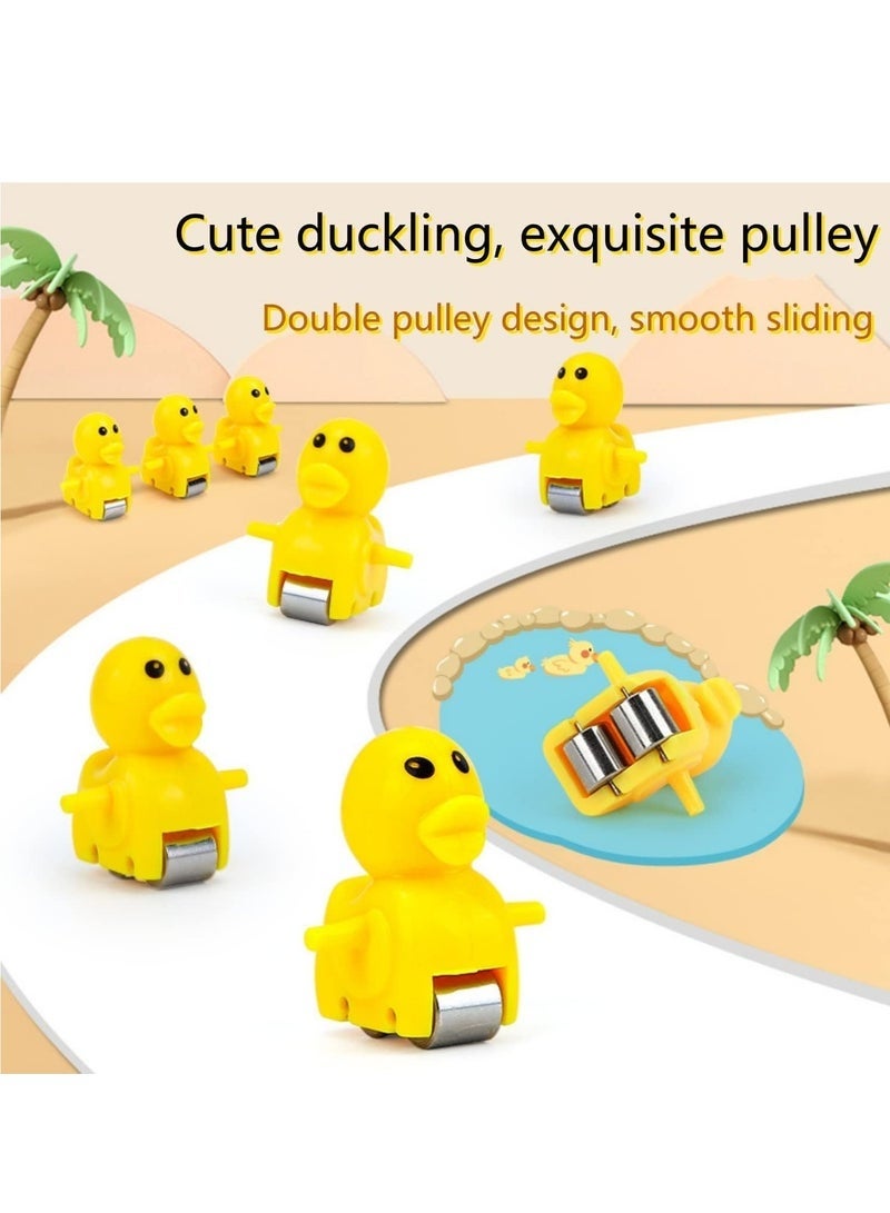 DURKU Small Duck Climbing Stairs Toy Electric Duck Roller Coaster Toy Set With LED Flashing Lights and Music Duck Track Slide Toy Race Track Set for Kids Children 9 PCS Ducks - Image 3
