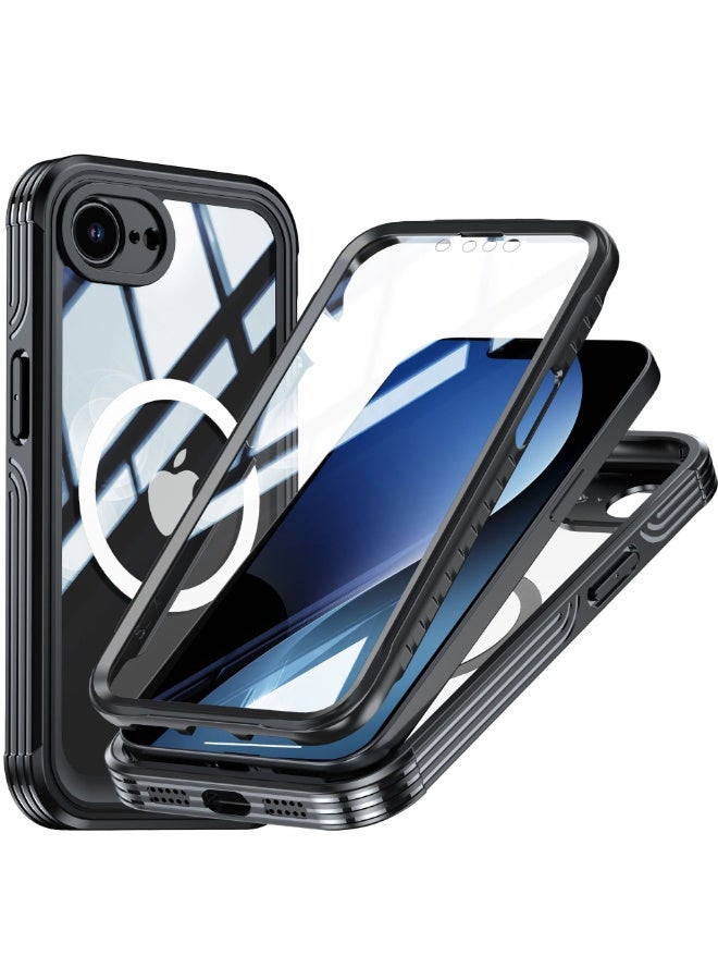 نيبمينينت جراب ميراكيس المغناطيسي لـ آيفون 16e - غلاف كامل للجهاز مع واقي زجاجي مدمج، 【متوافق مع ماغسيف】 غلاف عسكري المقاوم للصدمات بقياس 6.1 بوصة - Image 1