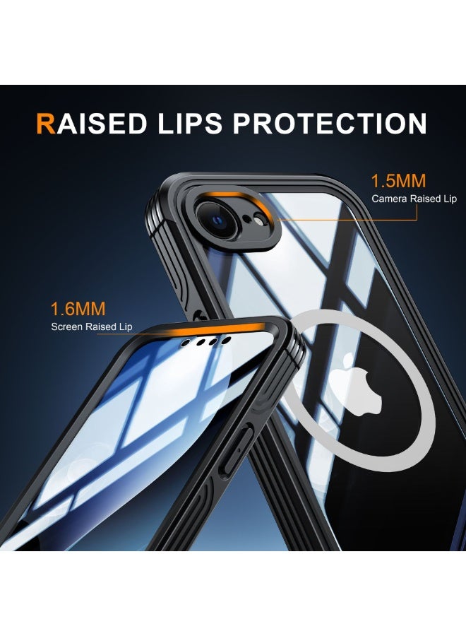 نيبمينينت جراب ميراكيس المغناطيسي لـ آيفون 16e - غلاف كامل للجهاز مع واقي زجاجي مدمج، 【متوافق مع ماغسيف】 غلاف عسكري المقاوم للصدمات بقياس 6.1 بوصة - Image 4