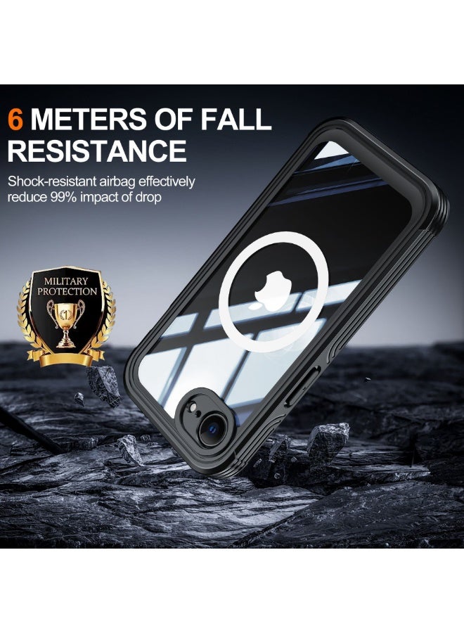 نيبمينينت جراب ميراكيس المغناطيسي لـ آيفون 16e - غلاف كامل للجهاز مع واقي زجاجي مدمج، 【متوافق مع ماغسيف】 غلاف عسكري المقاوم للصدمات بقياس 6.1 بوصة - Image 5