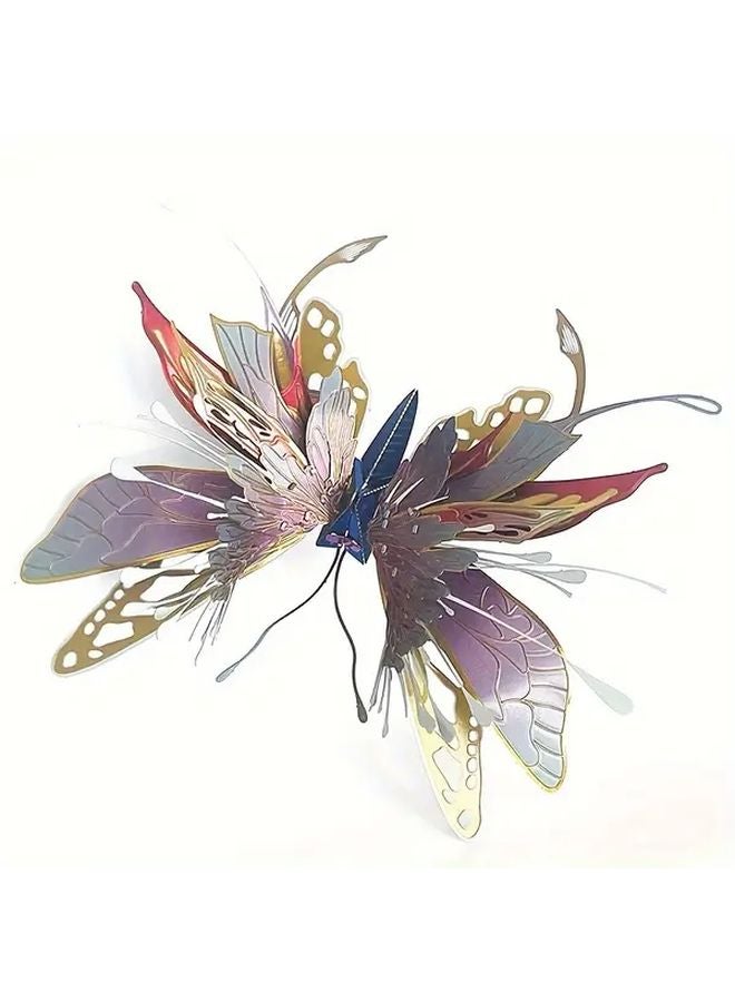 فراشة 1 لعبة لغز معدنية للتركيب نموذج حشرة ثلاثي الأبعاد حرفة يدوية ديكور منزلي هدية - Image 1