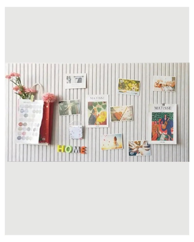 Rokeblau 24 x 16 inches Large Bulletin Board, Decorative Felt Pin Board, 0.35“ Thick Foldable Photo Display Board with Self-Adhesive Tape, Vision Board for School Home Kitchen Office Walls - Beige - Image 1