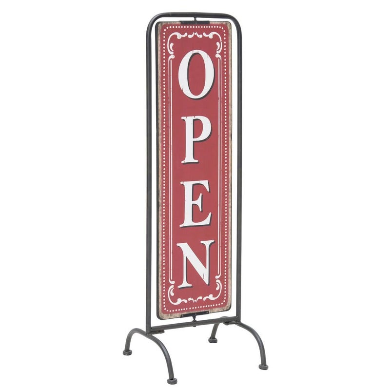 Creative CoOp Red  White 2 Sided OpenClosed Sign