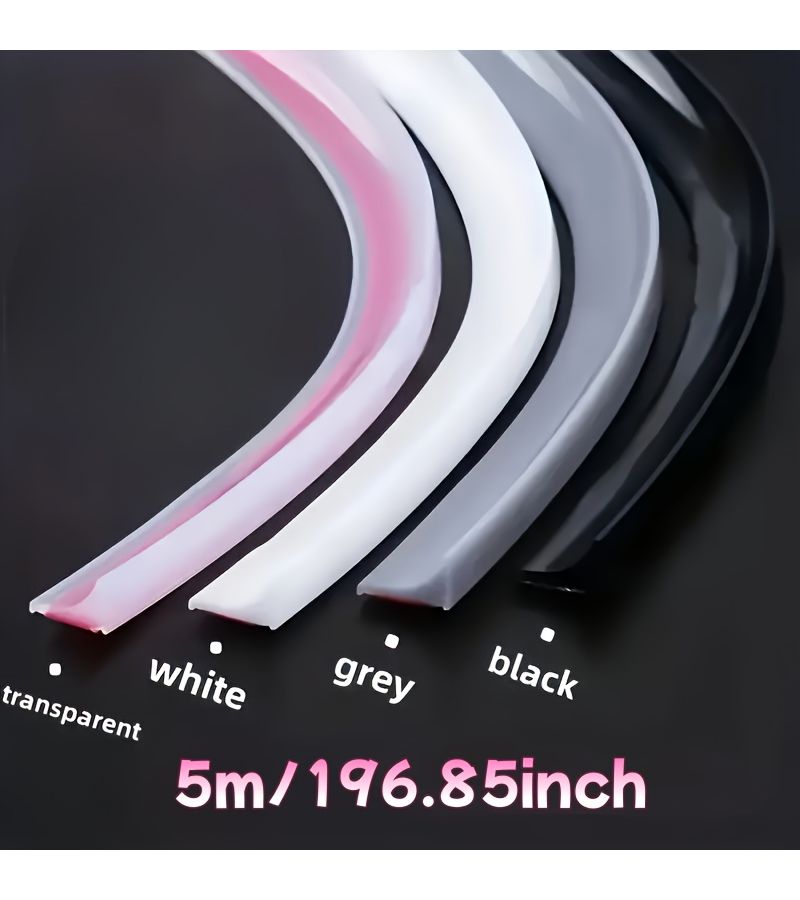 Foldable Self-Adhesive Silicone Shower Door Water Barrier 196.85 Inch White - Image 1
