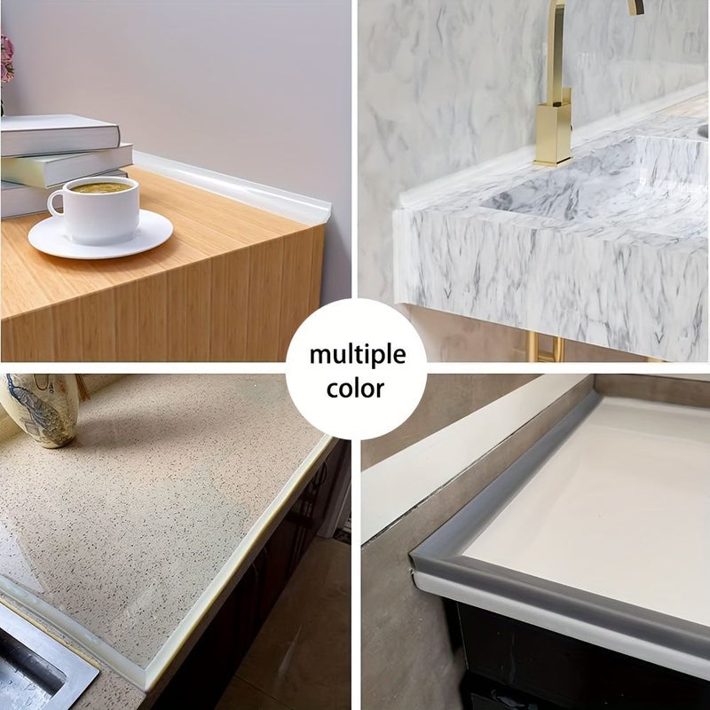 Foldable Self-Adhesive Silicone Shower Door Water Barrier 196.85 Inch White - Image 2