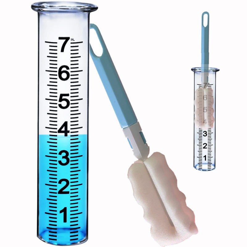 JMBay Rain Gauge Replacement Tube,7 inch Capacity Outdoor Rain Gauge Glass Tube for Garden Yard Home, Upgraded Lip Design Large Font Transparent Measure Tube,Best pcs Tube with 1 Clean Brush. - Image 1