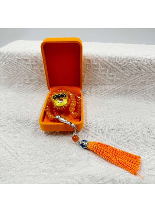 NIBEMINENT 33 Muslim Prayer Beads Orange/10mm