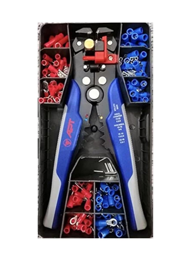 Apt APT Automatic Wire Stripper and Wire Crimp with 8 Inch Electric Kit (260 Pieces) 