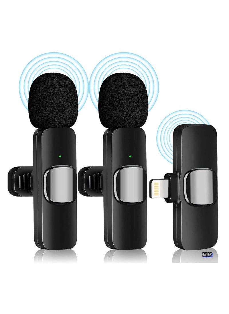 TIGER New Microphone for iPhone – Omnidirectional Wireless Lapel Microphone with Double Noise Cancelling, Reverberation Mode – Professional Mic for Video Recording, Podcasting, YouTube & TikTok - Image 1