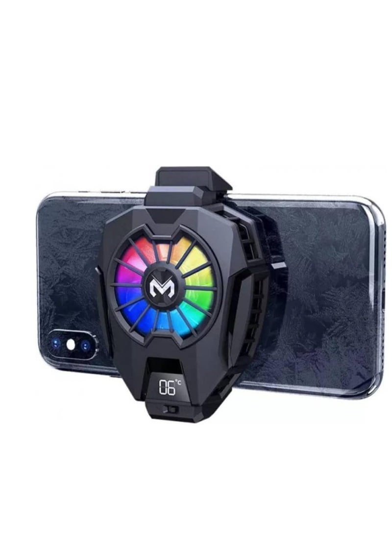 ميمو مبرد الهاتف المحمول DL05 شبه الموصل، مروحة تبريد محمولة خفيفة الوزن مع أضواء ملونة، تشغيل صامت، شاشة عرض درجة حرارة LED، شحن من النوع C، مشبك قابل للسحب للهواتف - Image 2