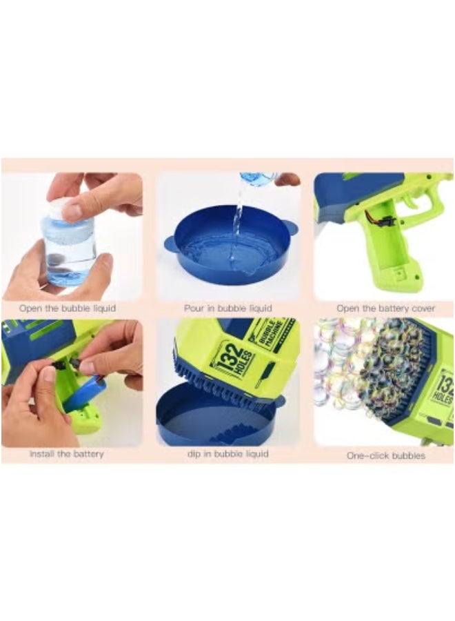 Ultimate 132-Hole All-Purpose Bubble Gun Machine – Powerful Automatic Bubble Maker for Kids, Parties & Celebrations | Durable, Handheld Bubble Blower Toy | Easy to Use, Rechargeable & Portable | Non-Toxic Design for Outdoor Fun, Birthdays & Events  - Image 4