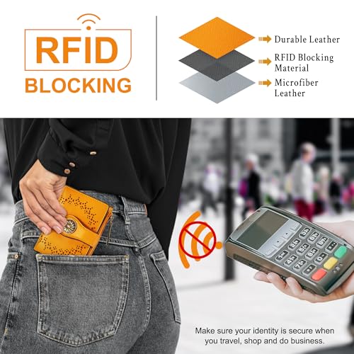 Tipmile Small Wallet for Women Bifold RFID Blocking Card Holder Leather Wallets with Zipper Coin Pocket - Image 3