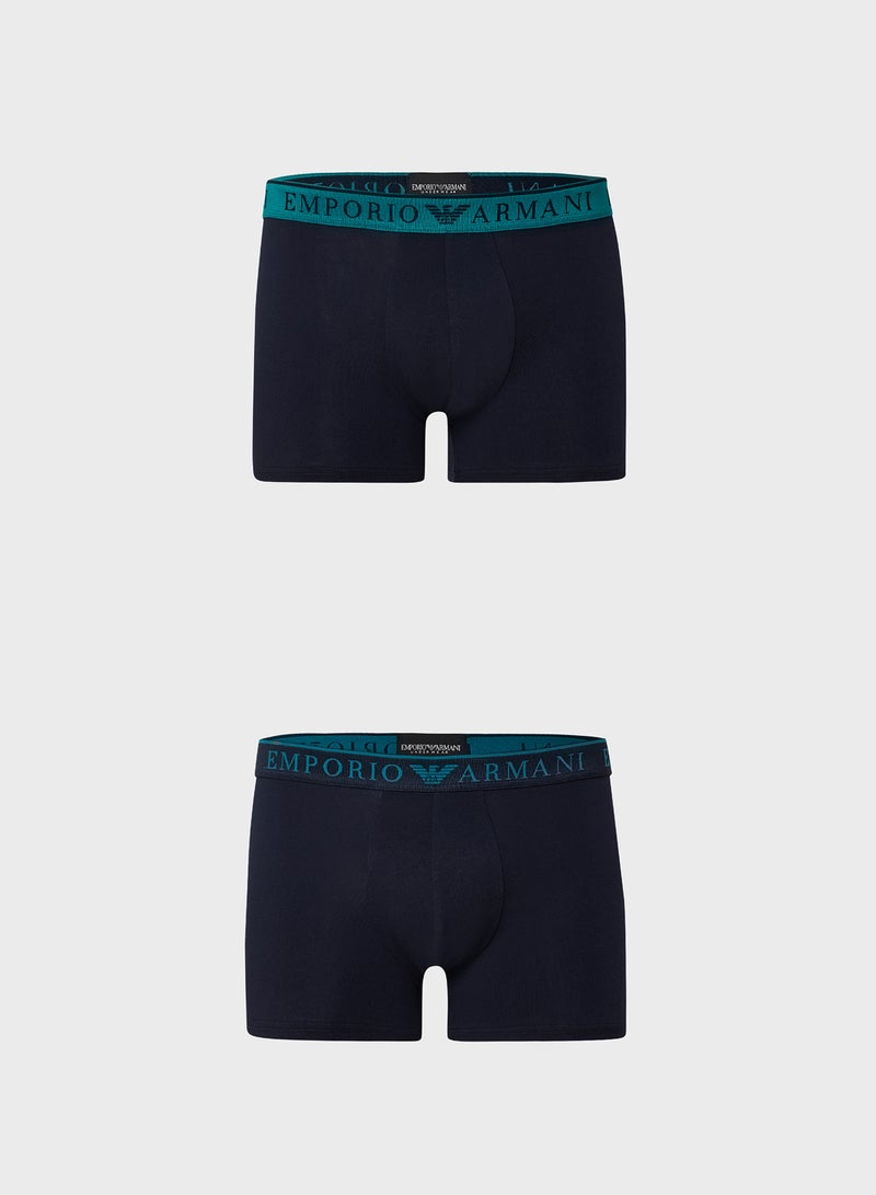 EMPORIO ARMANI 2 Pack Logo Band Boxers  - Image 1