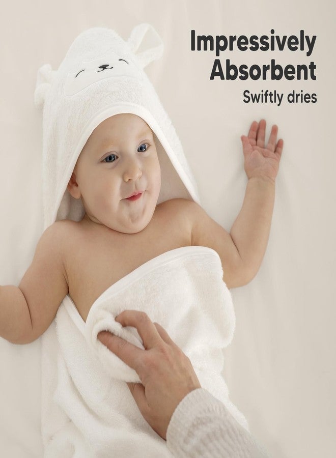 KeaBabies Hooded Baby Towel for Newborn - Viscose Derived from Bamboo Large Baby Bath Towels with Hood for Boys, Girls, Toddler, Extra Absorbent & Soft Newborn Bath Essentials (Lamb) - Image 5
