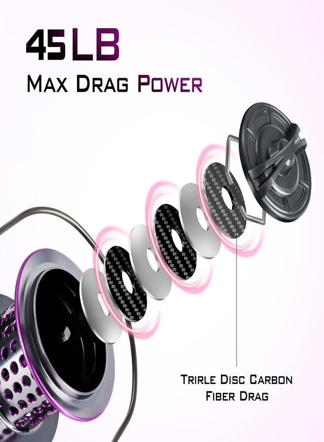 THKFISH Saltwater Spinning Reel 10000 Surf Fishing Reels Saltwater,13 +1 BB,45LB Max Drag,Ultra Smooth Heavy Duty Reel with CNC Aluminum Spool Reels for Long Cast - Image 3