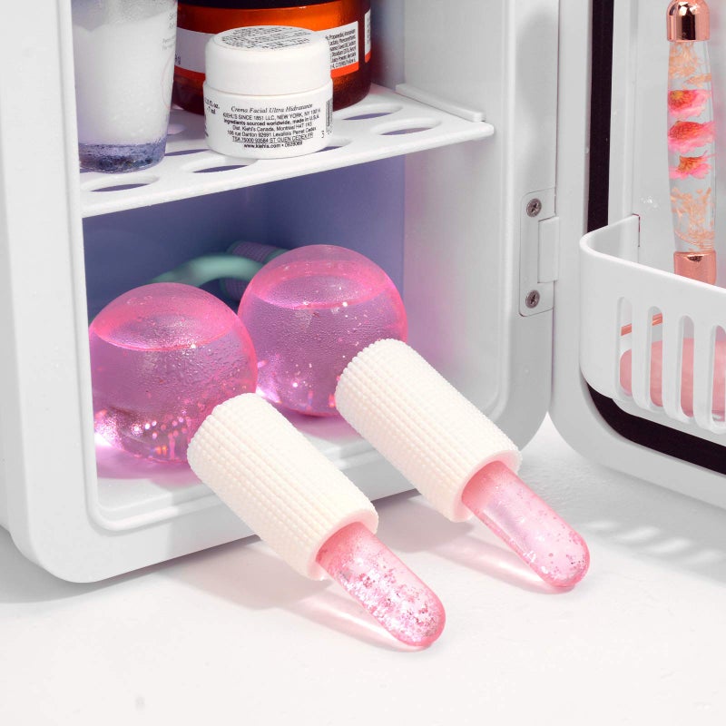 CIBLUTY Facial Ice beauty ball- 2PC Globes Pink Facial Roller for Cold or Hot Skin Massagers Globe Durable Quartz Glass for Face and Eye Rollers Reduce Puffiness - Image 5