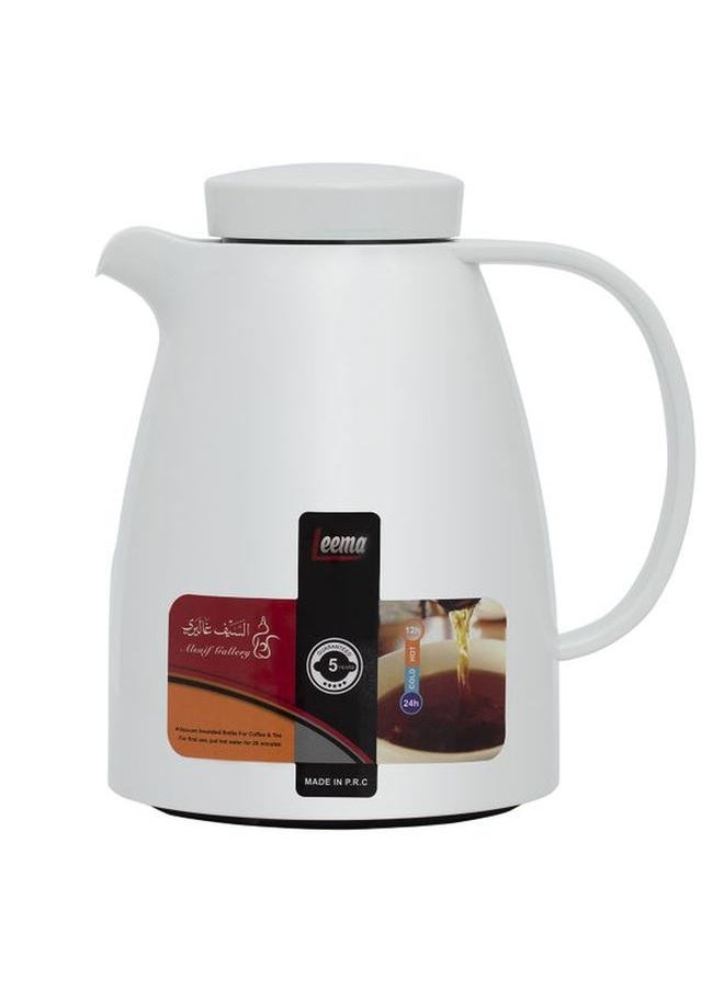 Lima Plastic Thermos For Tea And Coffee 0.35 Liter Squeeze White  - Image 1