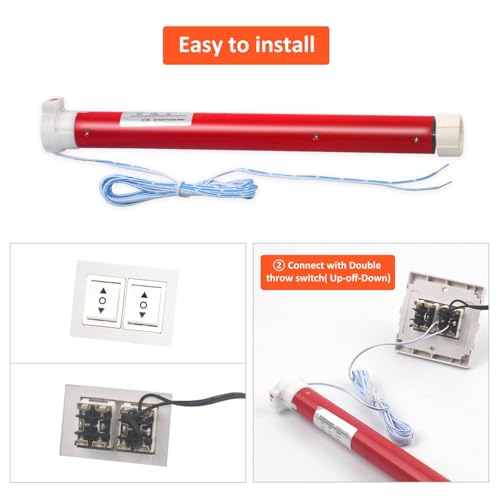 Rollerhouse 12V DIY Electric Roller Blind/Shade Tubular Motor Kit, Hard Wired 12V DC Motors 2 Wire Motor ES2512 for RV Electric Roller Shade, 1.5 inch Roller Pipe - Image 3
