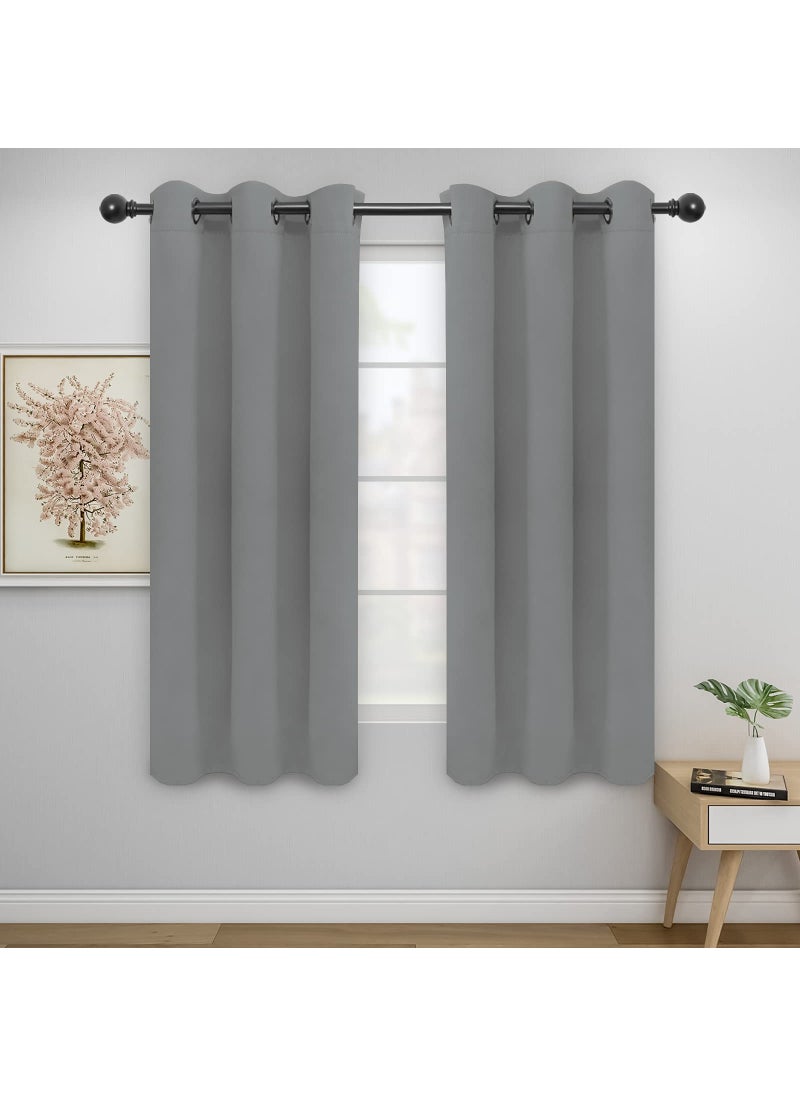 Easy-Going EasyGoing Blackout Curtains for Bedroom Solid Thermal Insulated Grommet and Noise Reduction Window Drapes Room Darkening Curtains for Living Room 2 Panels42x63 in Light Gray 