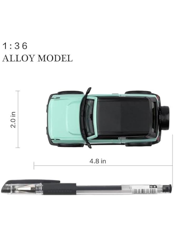 1/36 Scale Ford Bronco Diecast Car Models,Pull Back Vehicles Bronco Toy Cars,Cars Gifts for Boys Girls （Shelter Green） - Image 5