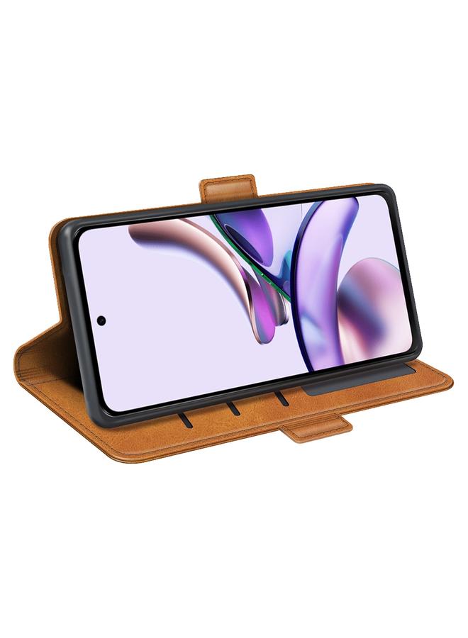 اس-توب جراب لهاتف Motorola Moto E13 مصنوع من الجلد مع مشبك مغناطيسي مزدوج الجوانب وقابل للطي أفقيًا - Image 5