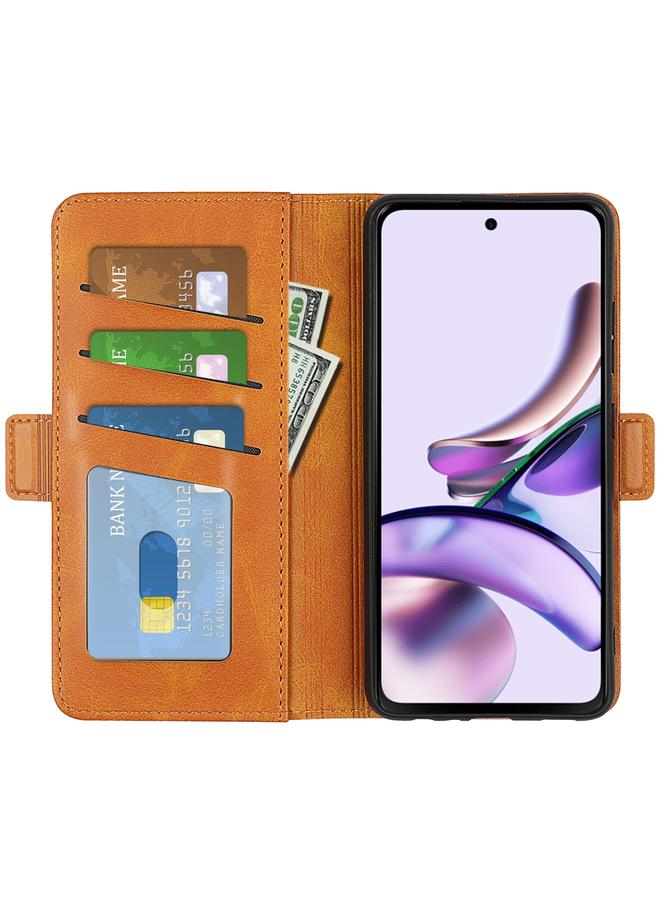 اس-توب جراب لهاتف Motorola Moto E13 مصنوع من الجلد مع مشبك مغناطيسي مزدوج الجوانب وقابل للطي أفقيًا - Image 4