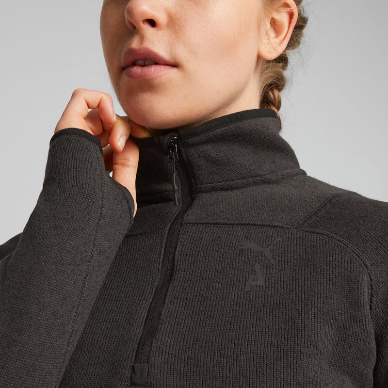 PUMA SEASONS Womens Grey Running Fleece Top Pullover - Image 4