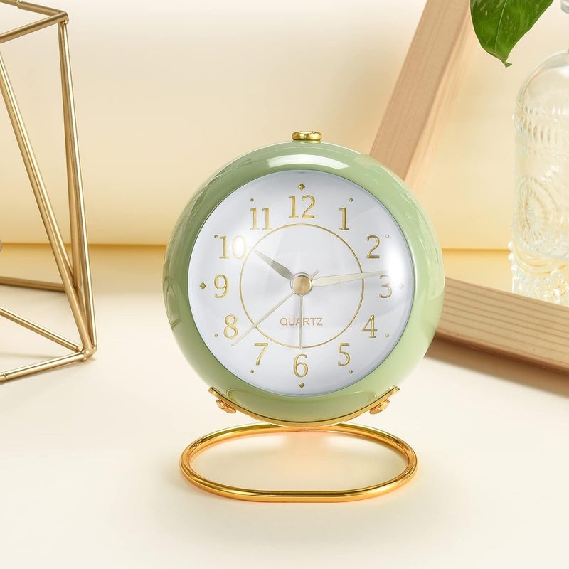 Kadio Classic Table Alarm Clock | Battery Operated Silent Operation Non-Ticking Alarm Clock with Backlight HD Glass | Stylish Snooze Clock for Bedroom, Home, Kitchen & Indoor Use| Green - Image 2