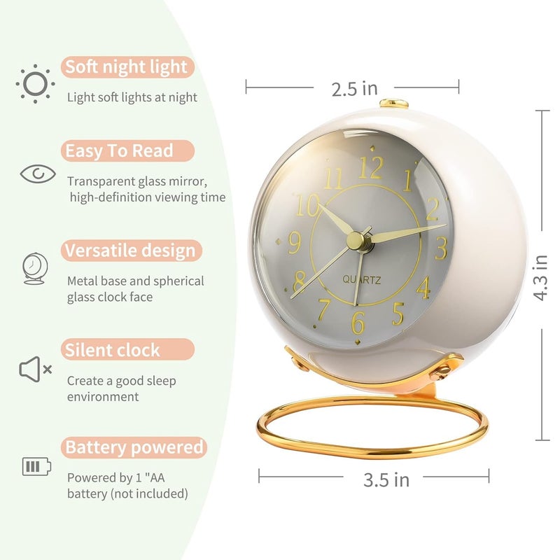 Kadio Classic Table Alarm Clock | Battery Operated Silent Operation Non-Ticking Alarm Clock with Backlight HD Glass | Stylish Snooze Clock for Bedroom, Home, Kitchen & Indoor Use| Green - Image 3
