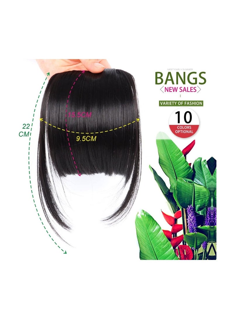 Estelle Hair Bangs Clips in Fringe Hair Extensions Clip On Bang Straight Hairpieces False Short Flat Two Side Dark Brown 2/30 - Image 5