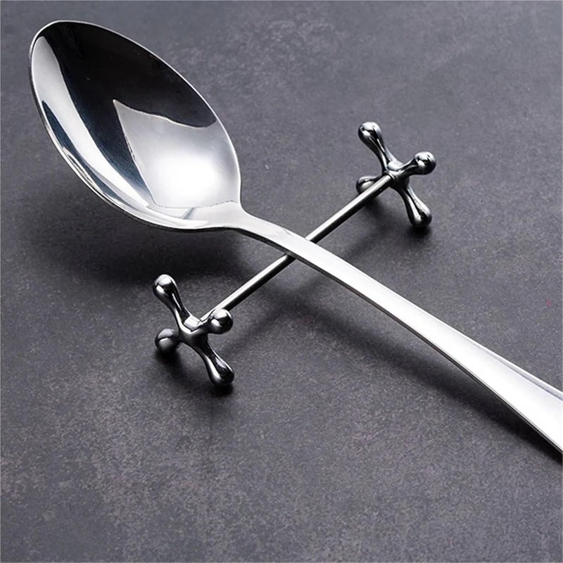 Practical 18 Pcs Zinc Alloy Spoons Stand Forks Knives Holder Metal Craft - Image 4