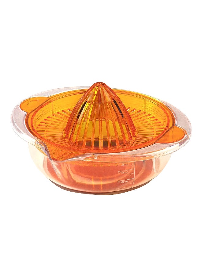 Snips Dishwasher Safe BPA Free Plastic Manual Citrus Juicer Orange and Clear 700 ml