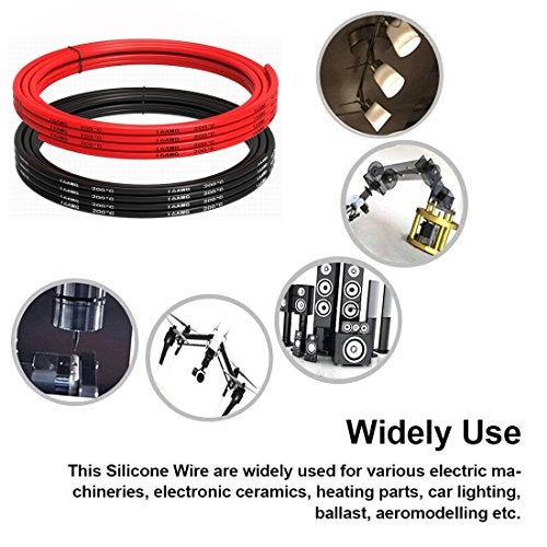 TUOFENG 16 AWG Electrical Wire - 10 Feet (5 ft Black, 5 ft Red) - 16 Gauge Silicone Wire - Flexible, High Temp Resistant - Image 4